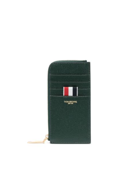 Thom Browne zip-up leather card holder