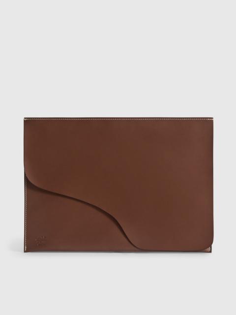 ATP ATELIER Sardegna Media Cannella/Contrast Stitch Leather Laptop case