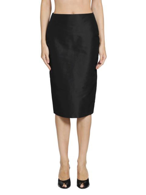 GUCCI Fine Silk Faille Midi Skirt
