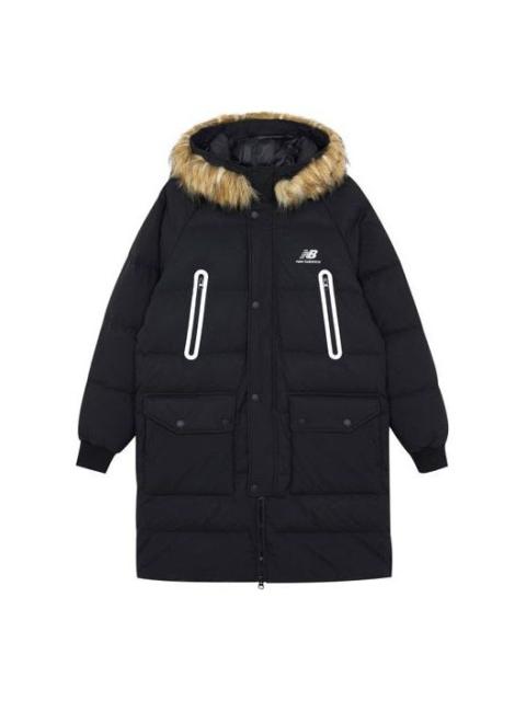 New Balance Classic Long Down Jacket 'Black Brown' AMJ14321-BK