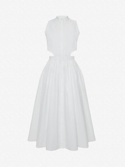Alexander McQueen Women's Slashed Sleeveless Dress in Optical White