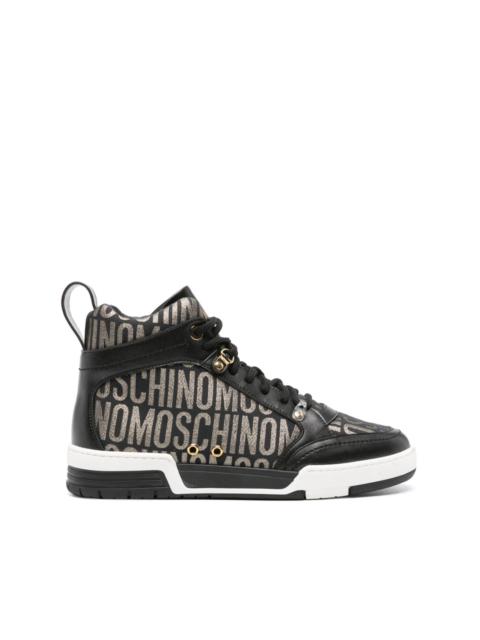 Moschino jacquard-logo high-top sneakers