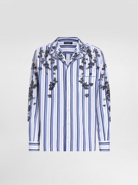 Dolce & Gabbana Cotton and silk vanity shirt with embroidery