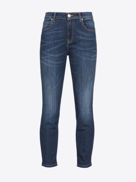 SKINNY STRETCH DENIM JEANS WITH EMBROIDERY ON THE BACK