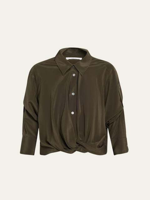 A.L.C. Leo Twist-Hem Cropped Top