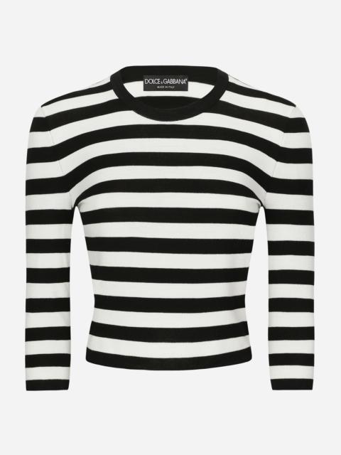 Dolce & Gabbana Wool sweater in inlaid stripes