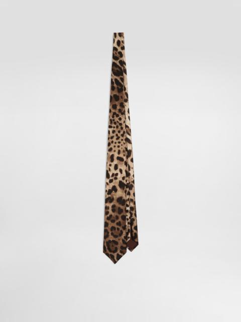 Dolce & Gabbana Leopard-print satin tie