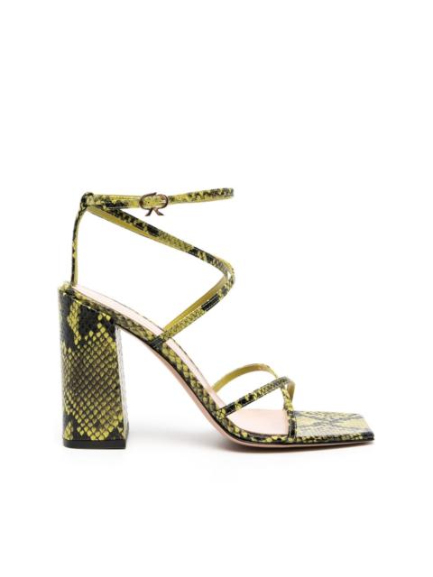 95mm snakeskin-effect strappy sandals