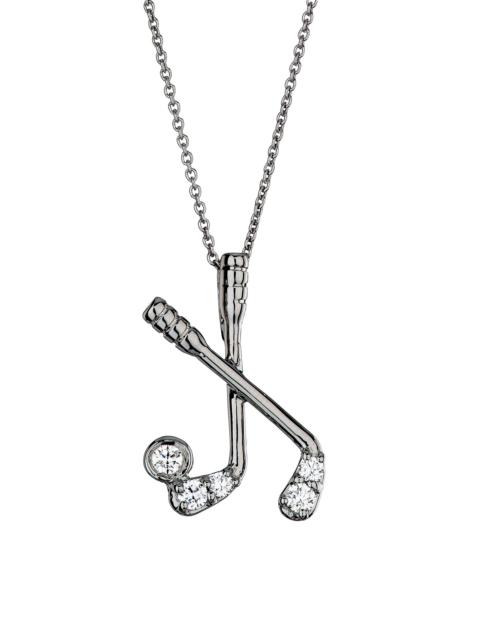 ROBERTO COIN Women's Tiny Treasures Golf Clubs 18K White Gold, Ruby & 0.21 TCW Diamond Necklace - White Gold