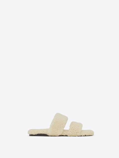 SAINT LAURENT bleach slides in shearling