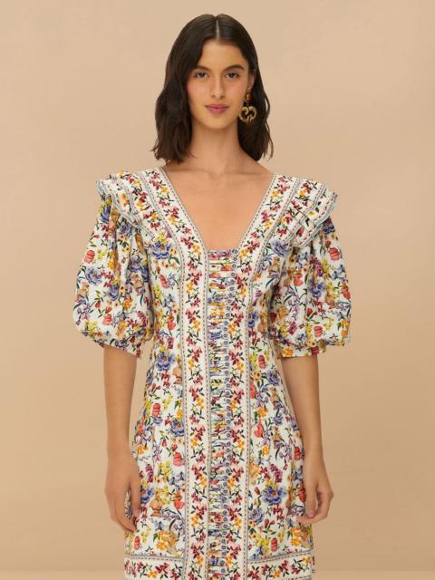 Off-White Greek Garden Lenzing™ Ecovero™ Euroflax™ Mini Dress