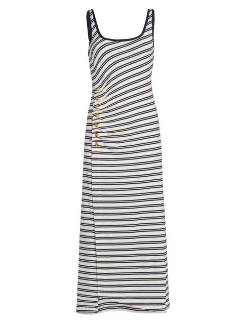 SIMKHAI Women's Becker Stretch Cotton Jersey Midi-Dress - Midnight Stripe