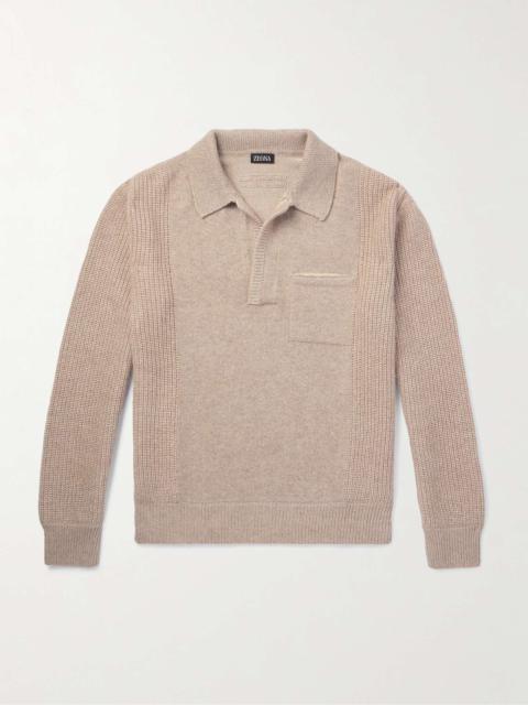 ZEGNA Ribbed Silk, Cashmere, Cotton and Linen-Blend Sweater