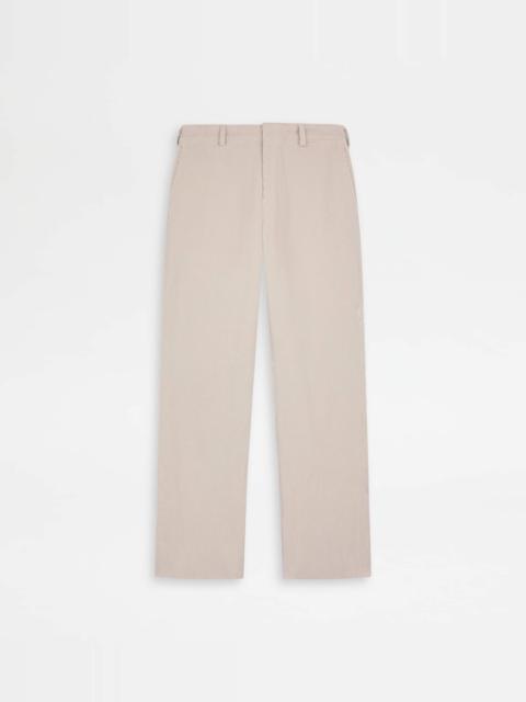 Tod's CHINO PANTS IN CORDUROY - OFF WHITE