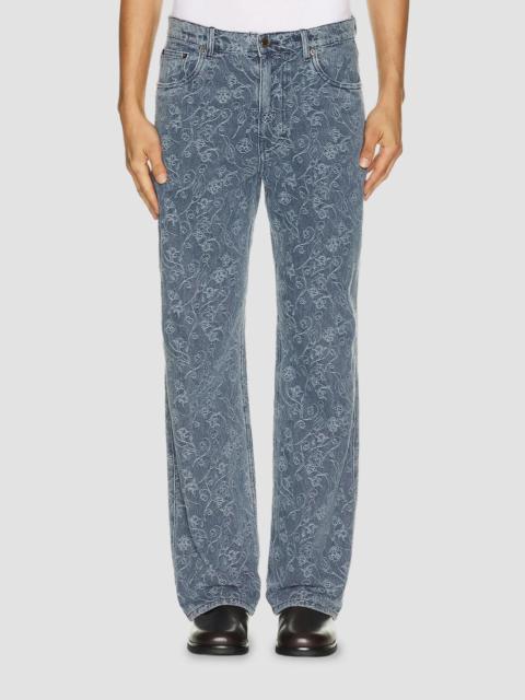 HONOR THE GIFT Men's Floral Jacquard Straight Jeans - Light Indigo