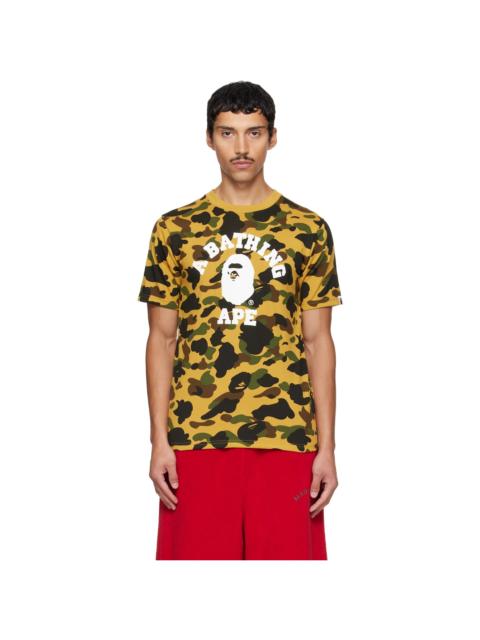 A BATHING APE® Yellow 1st Camo College T-shirt