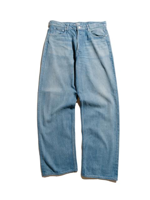 Selvedge Faded Light Denim Wide Pants Light Indigo