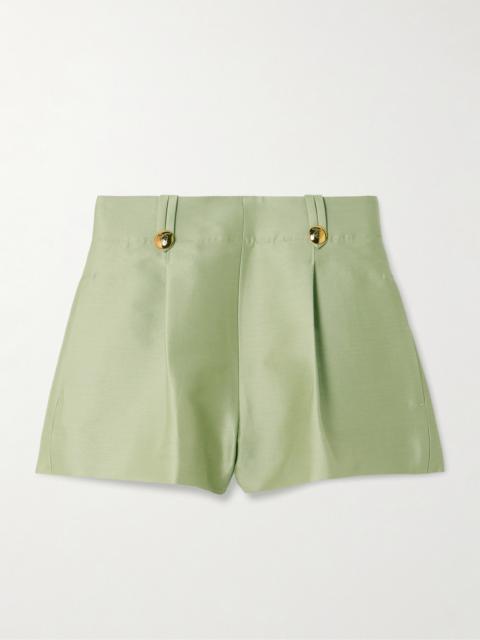 Zimmermann Luna Wool And Silk-blend Shorts