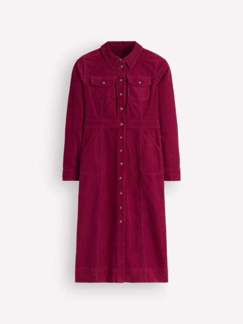 BODEN Fleur Cord Midi Dress-Ruby Red