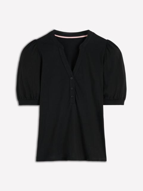 BODEN Supersoft Short Sleeve Henley-Black