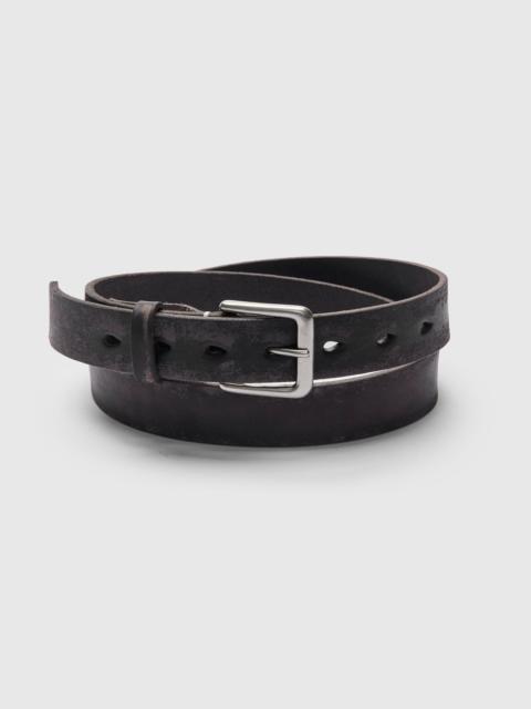 FULLCOUNT Wild Leather Narrow Belt in Black