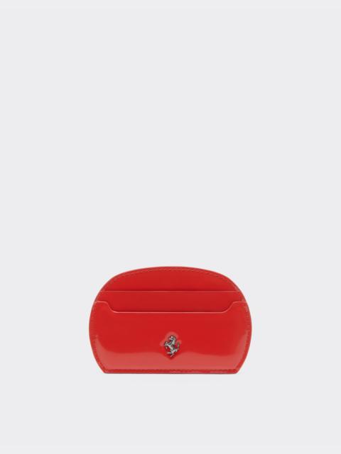 Ferrari Card holder in glossy brushed leather