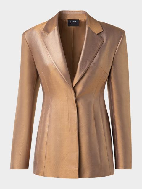 AKRIS Walker Metallic Single-Breasted Jacket