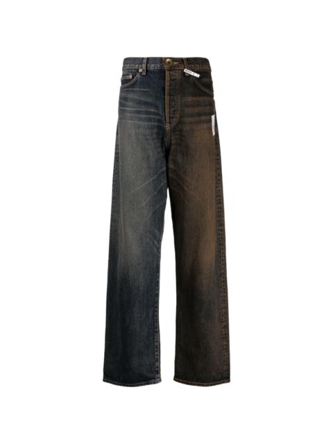 Maison Mihara Yasuhiro W-Combined straight-leg jeans - Black