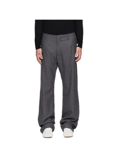 MM6 Maison Margiela Gray Pleated Cotton Wool Trousers