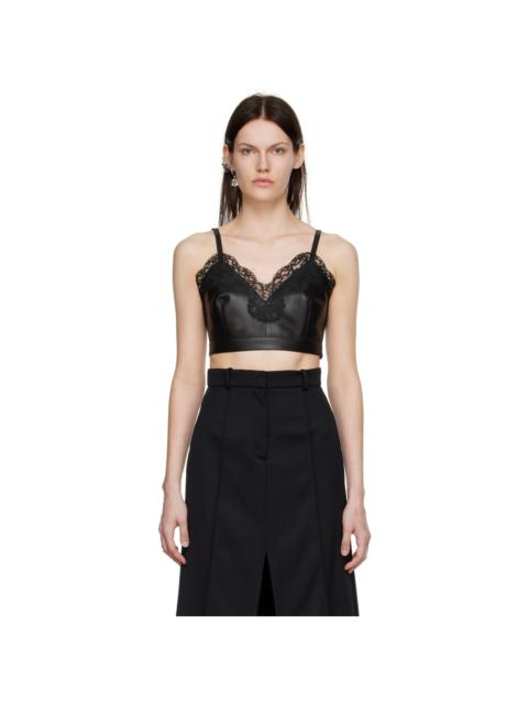 Alexander McQueen Black Leather Tank Top