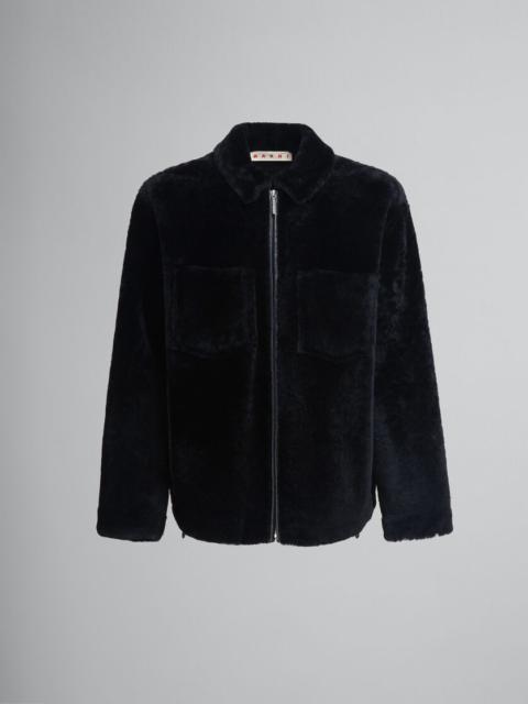 Marni BLACK SHAVED SHEARLING JACKET