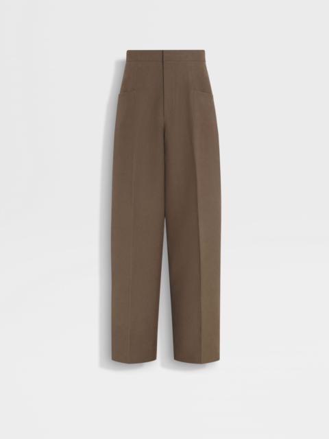 ZEGNA DARK TAUPE OASI LINO PANTS
