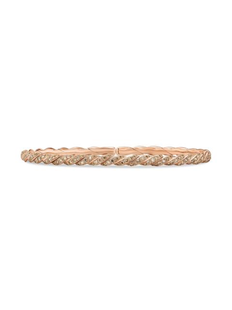DAVID YURMAN Women's Sculpted Cable Flex Bracelet in 18K Rose Gold - Cognac Diamond