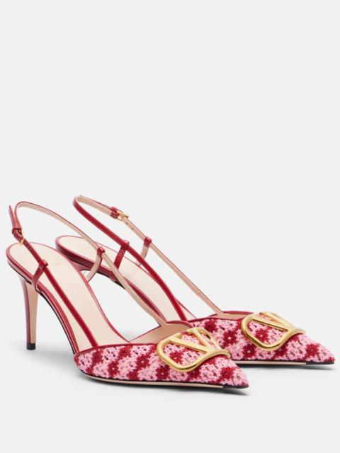 Valentino VLogo Signature crochet slingback pumps