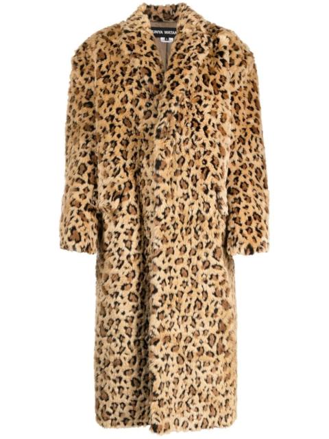 Junya Watanabe leopard print faux-fur coat