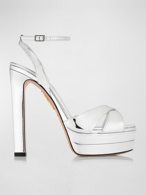 Divine Metallic Crisscross Platform Sandals