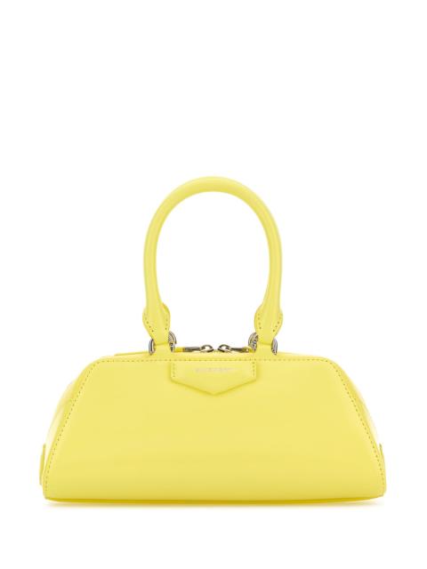 Yellow leather mini Antigona East-West handbag