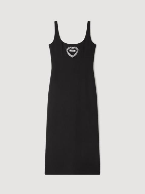 Sandro RHINESTONE HEART MAXI DRESS