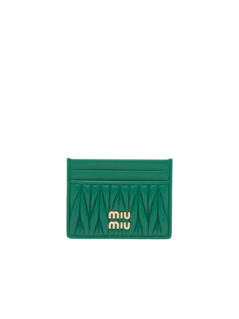 Miu Miu Matelassé nappa leather card holder