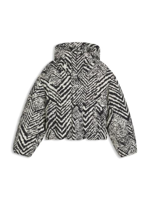 BOSS WATER-REPELLENT HOODED JACKET WITH HERRINGBONE PRINT