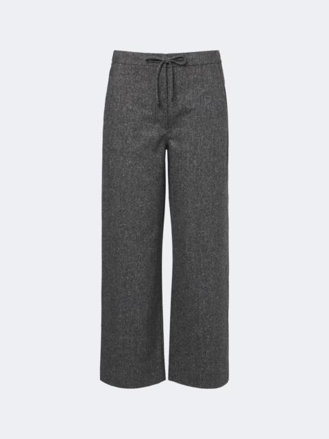 'S Max Mara Wool and silk-blend flannel wide-leg pants