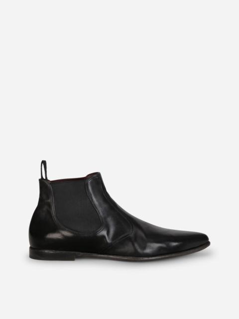 Dolce & Gabbana Vintage-effect calfskin chelsea boots