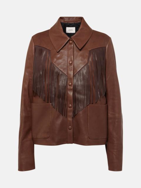 Sleek Statement fringed leather jacket