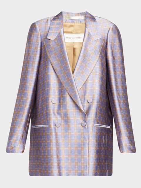 Dries Van Noten Bastis Silk Double-Breasted Blazer