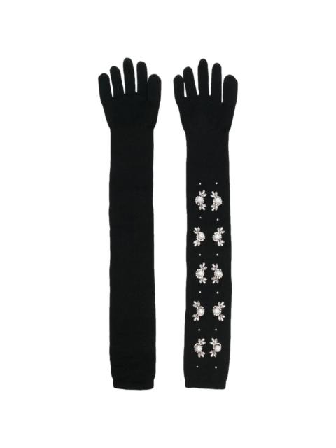 Simone Rocha crystal-embellished long gloves