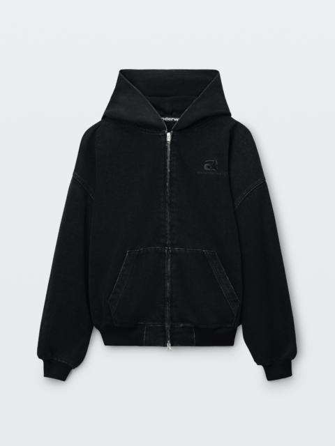 Alexander Wang BRUSHED DENIM OVERSIZED HOODIE