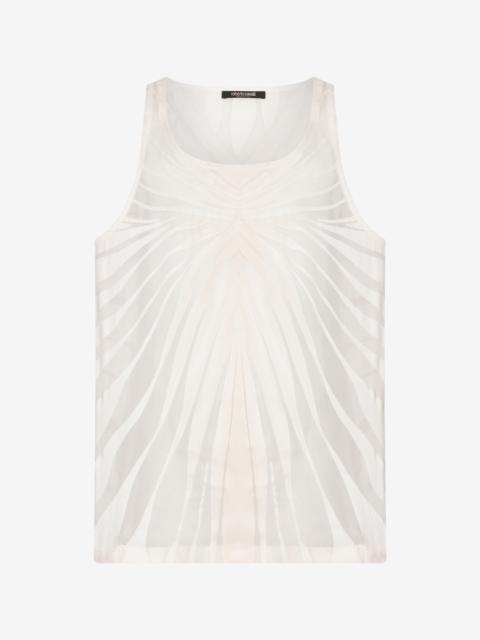 Roberto Cavalli Top With Ray Devoré Print