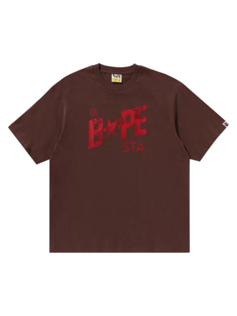 BAPE Floral Solid Camo Bape Sta Logo Relaxed Fit Tee 'Brown'