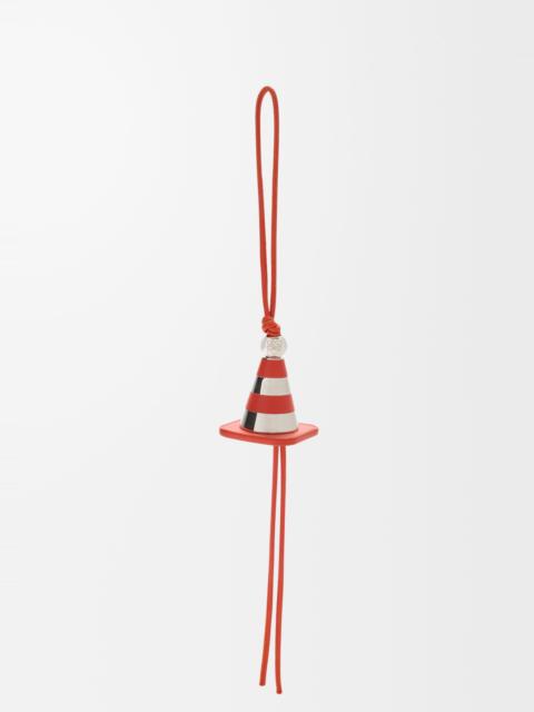 Loewe Work cone charm in brass and calfskin