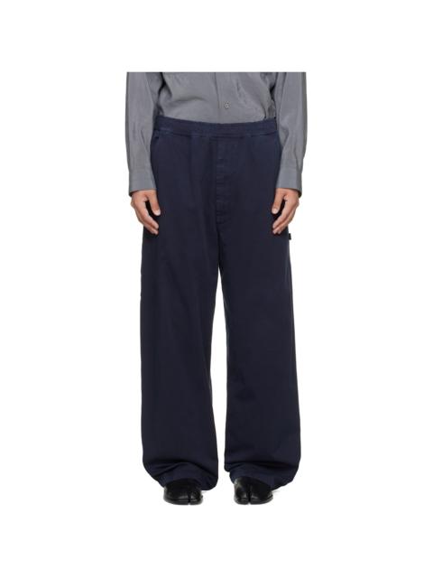 MM6 Maison Margiela Navy Cotton Twill Trousers